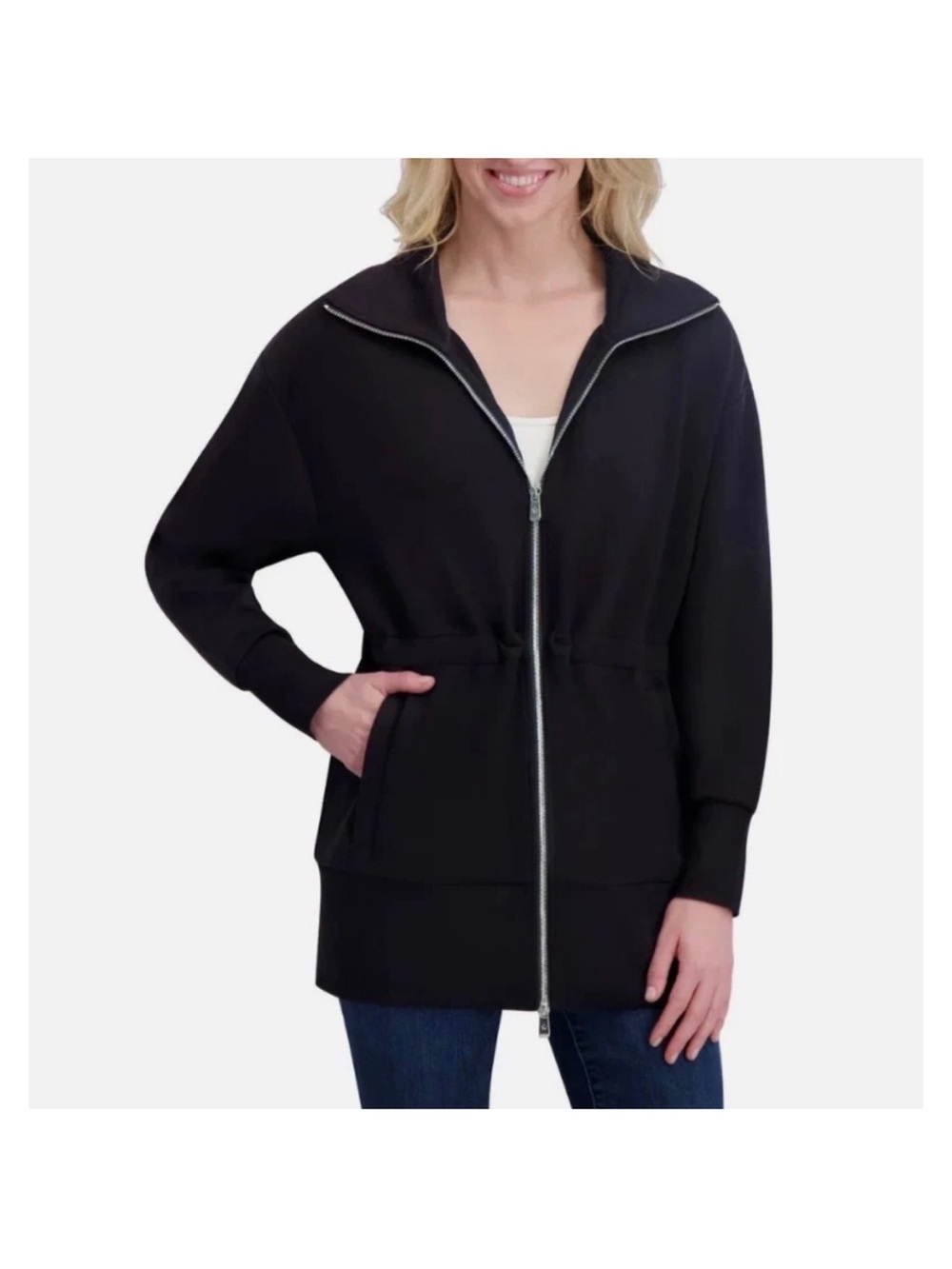 Converse Black Zip-Up Drawstring Hoodie